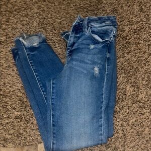 KanCan Blue Distressed Ankle Jeans
